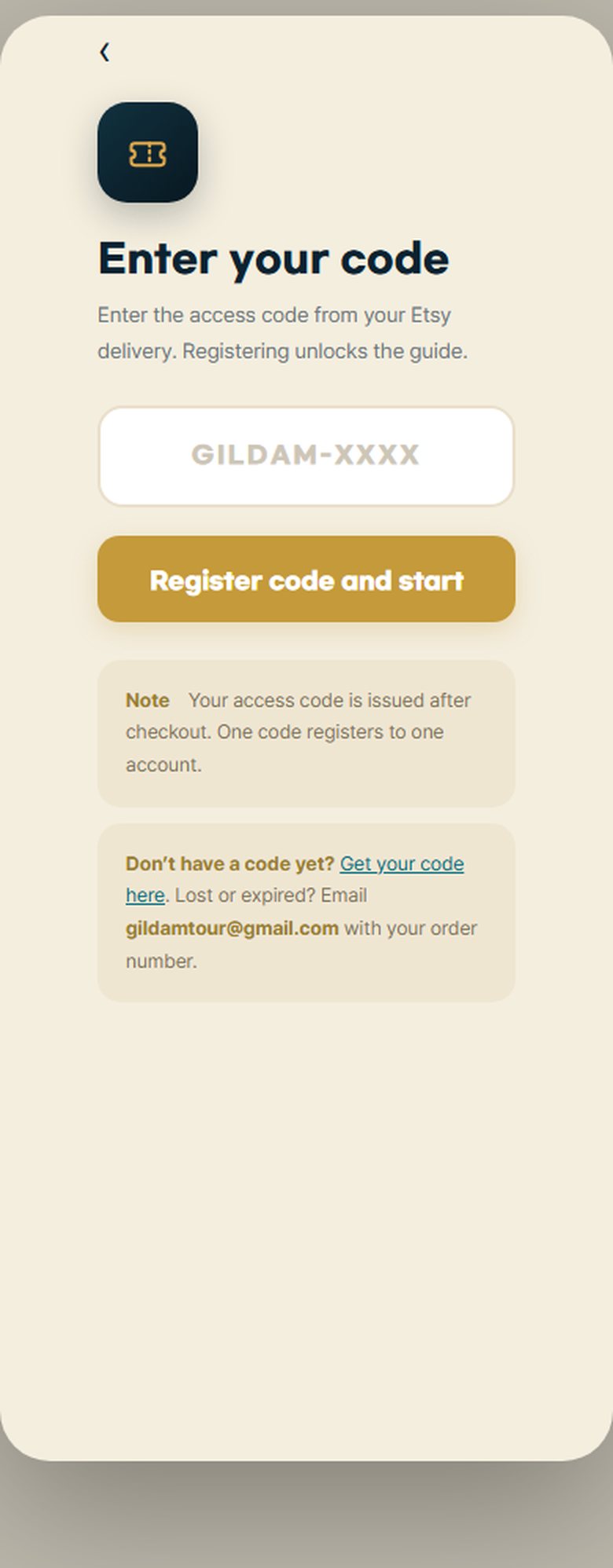 Enter your access code